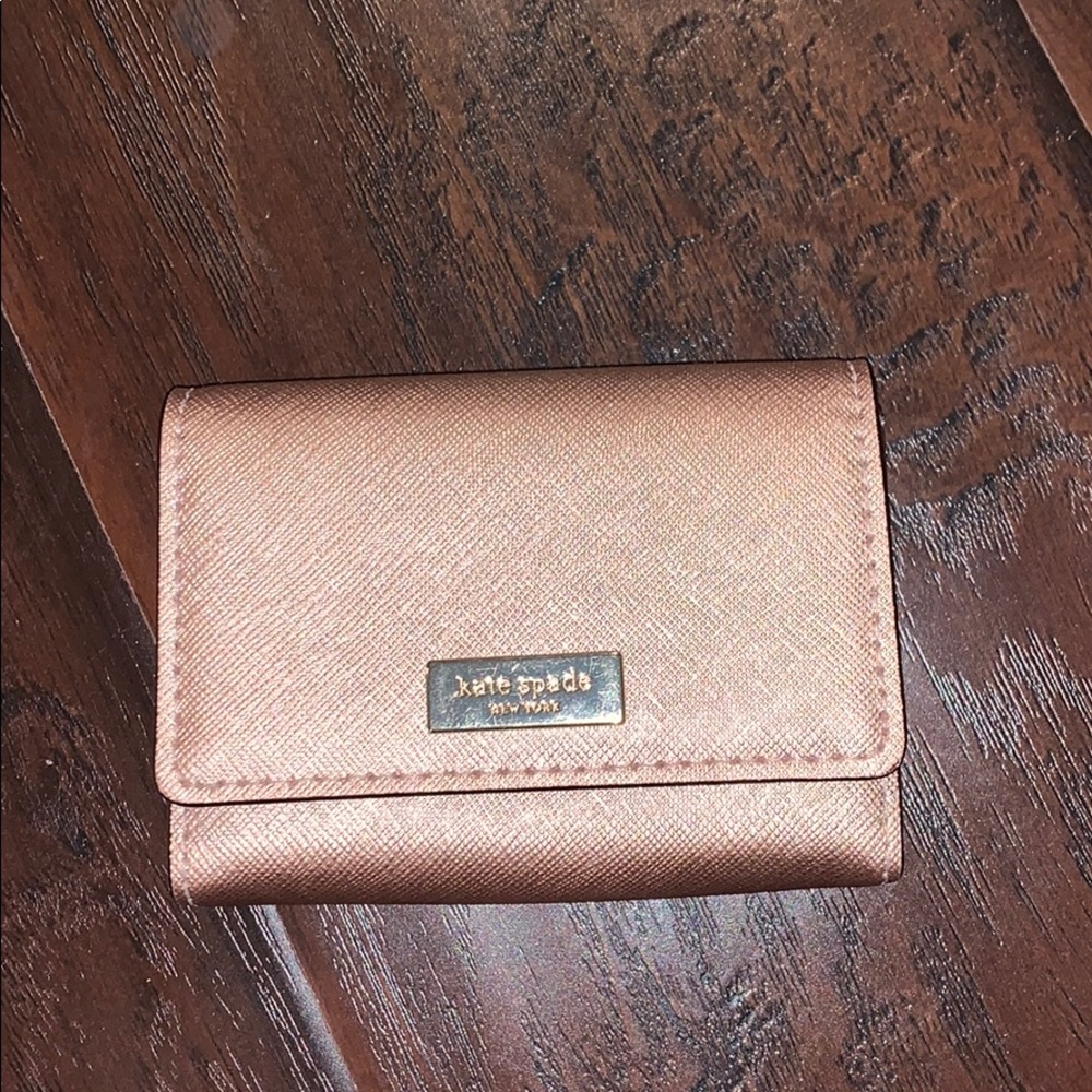 Cute small rose gold card holder from Kate spade